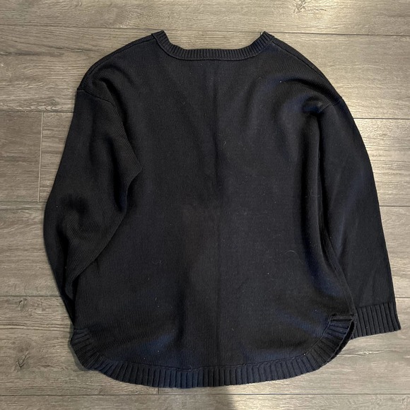 J. Jill Scottish Dog Intarsia Sweater Black Cotton Wool Blend Size Large - Picture 7 of 7